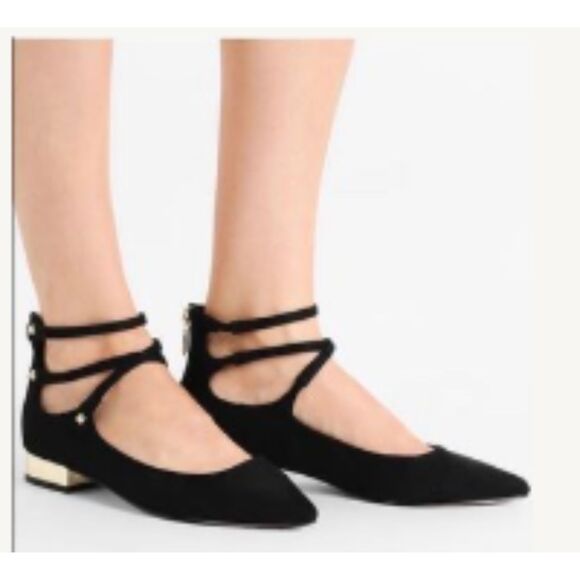 ALDO Marietta Blue Suede Ankle Strap Flats 10 - Picture 2 of 6